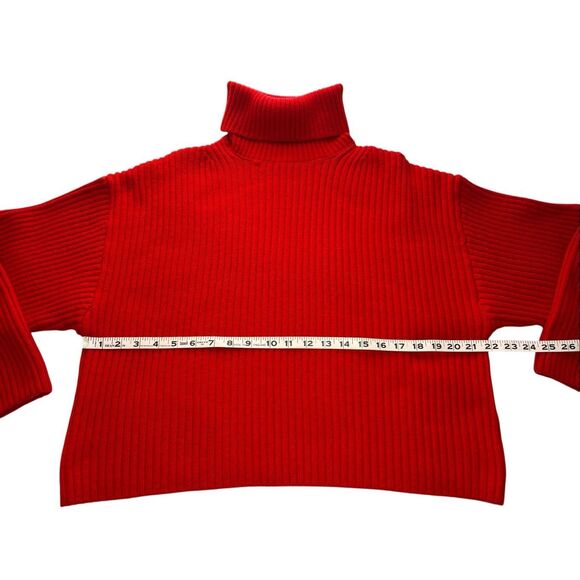 H&M oversized ribbed red turtleneck sweater - M - Picture 6 of 7